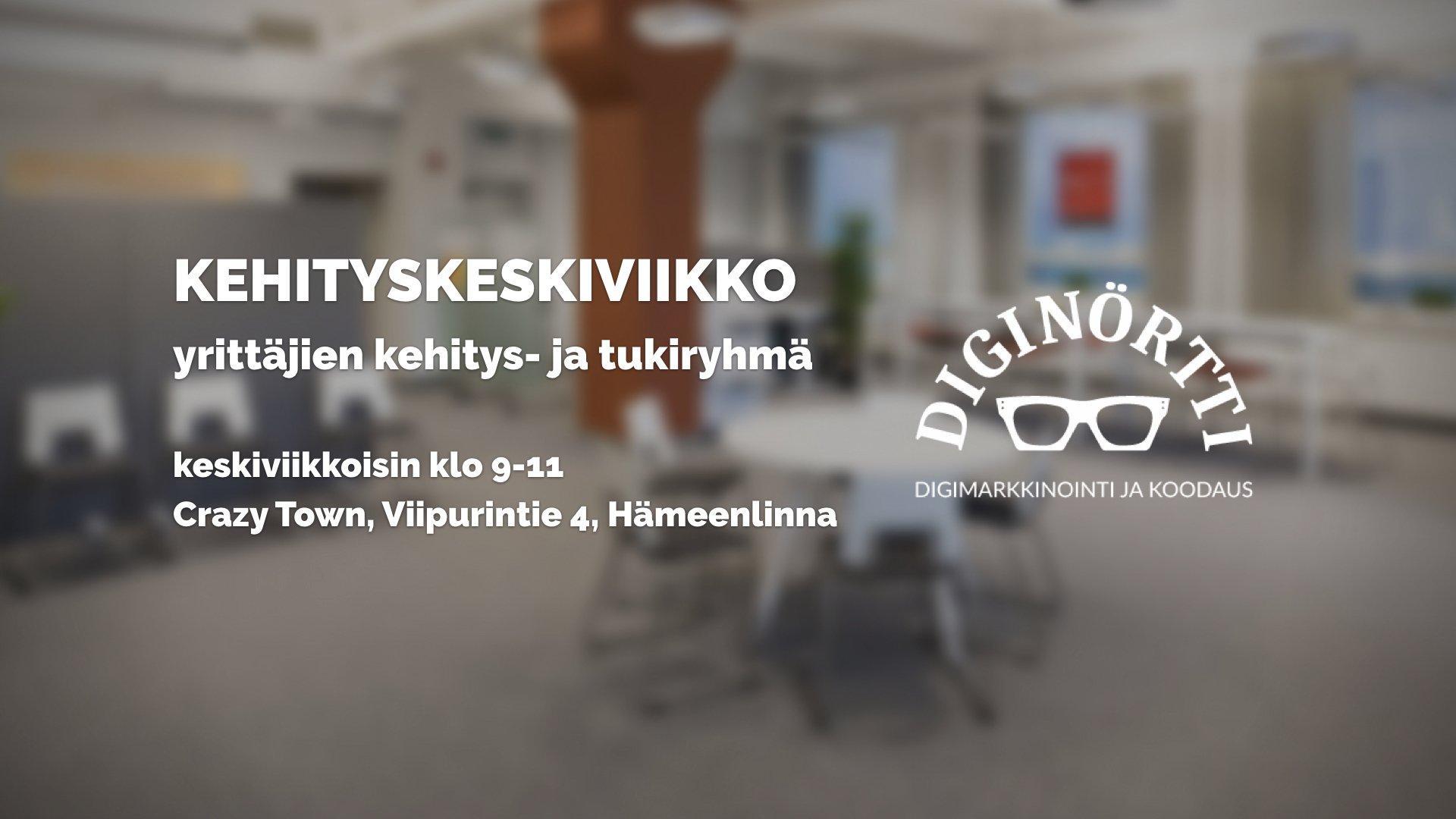 Kehityskeskiviikko – yrittäjien kehitys- ja tukiryhmä joka keskiviikko (Hml)