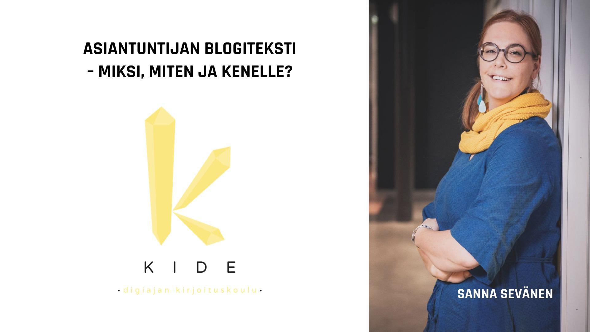 11.10.2019 – Asiantuntijan blogiteksti – miksi, miten ja kenelle? (Pori)