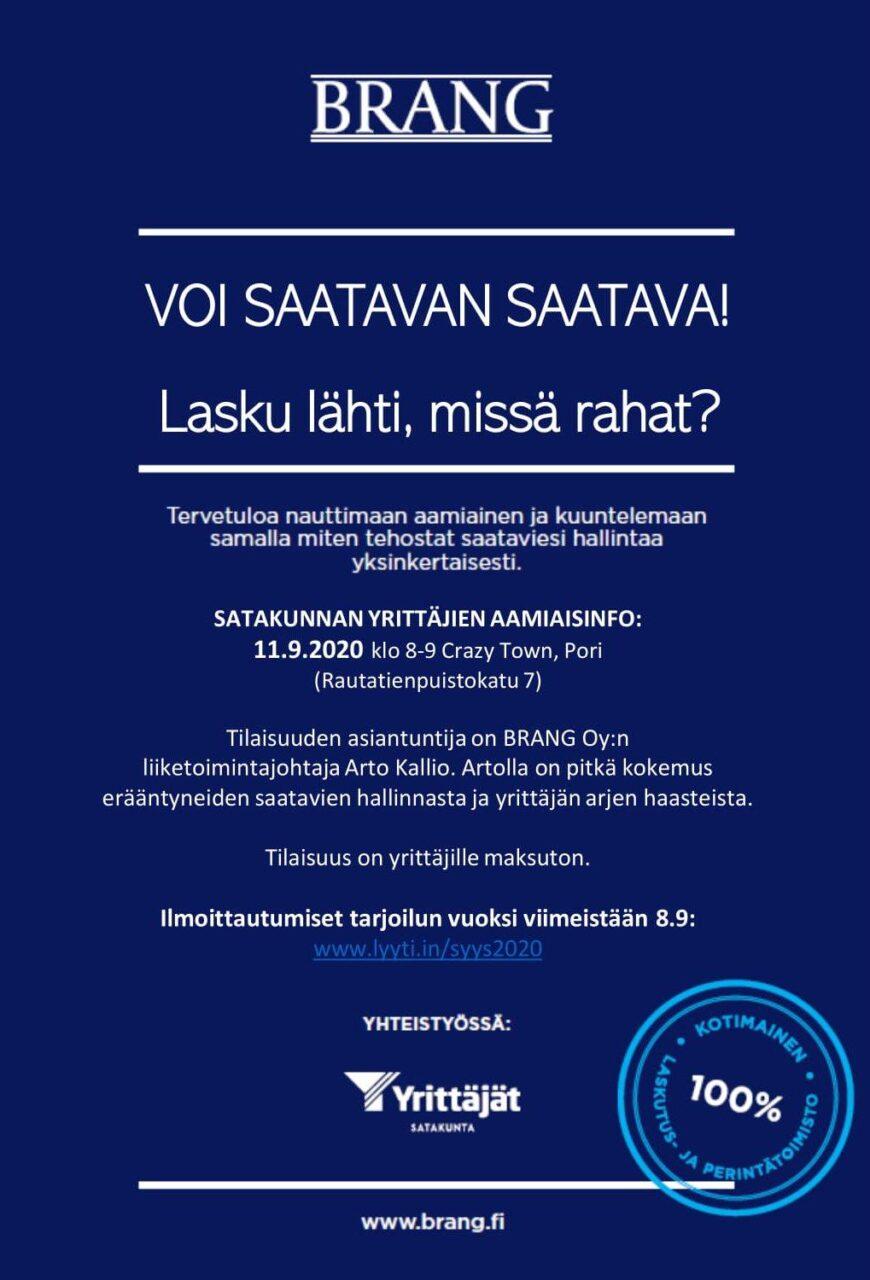 11.9.2020 Voi saatavan saatava! Lasku lähti, missä rahat? + etätyöpäivä