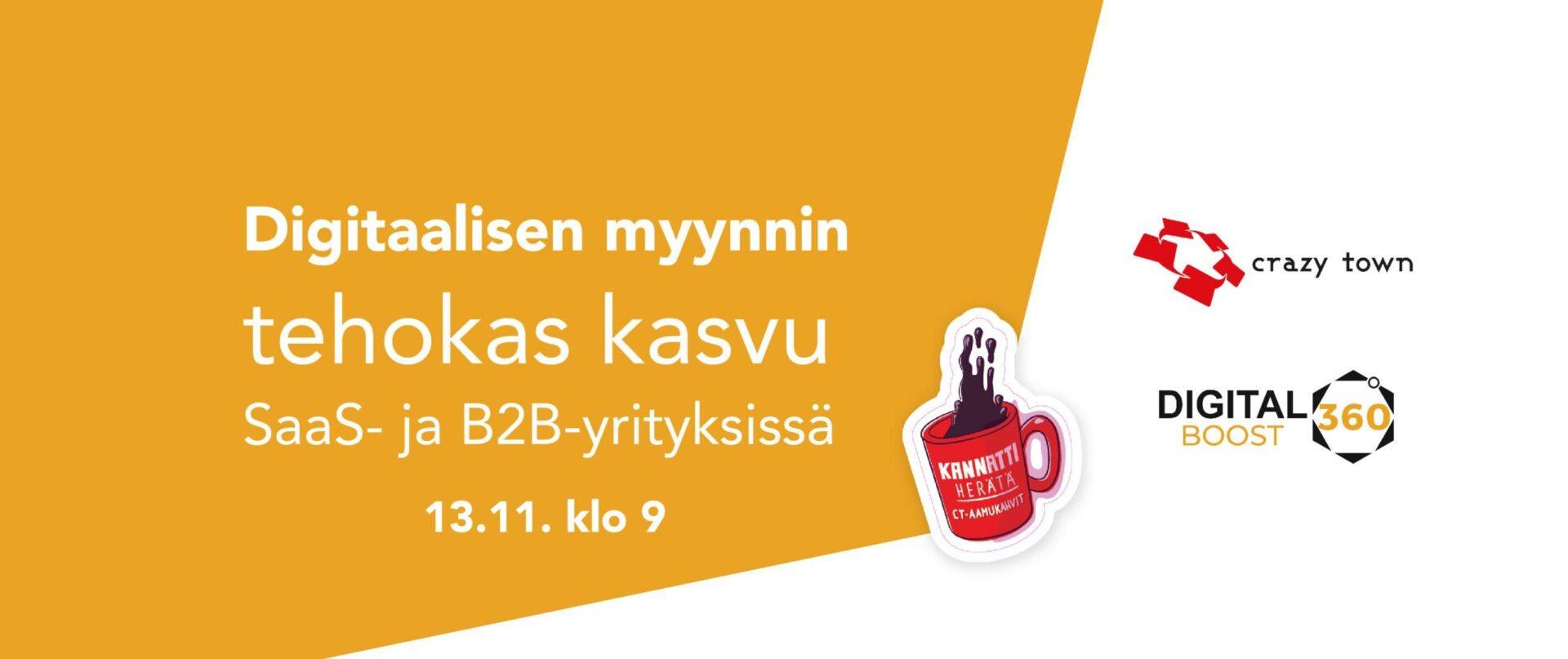 13.11.2020: Digitaalisen myynnin tehokas kasvu SaaS- ja B2B-yrityksissä