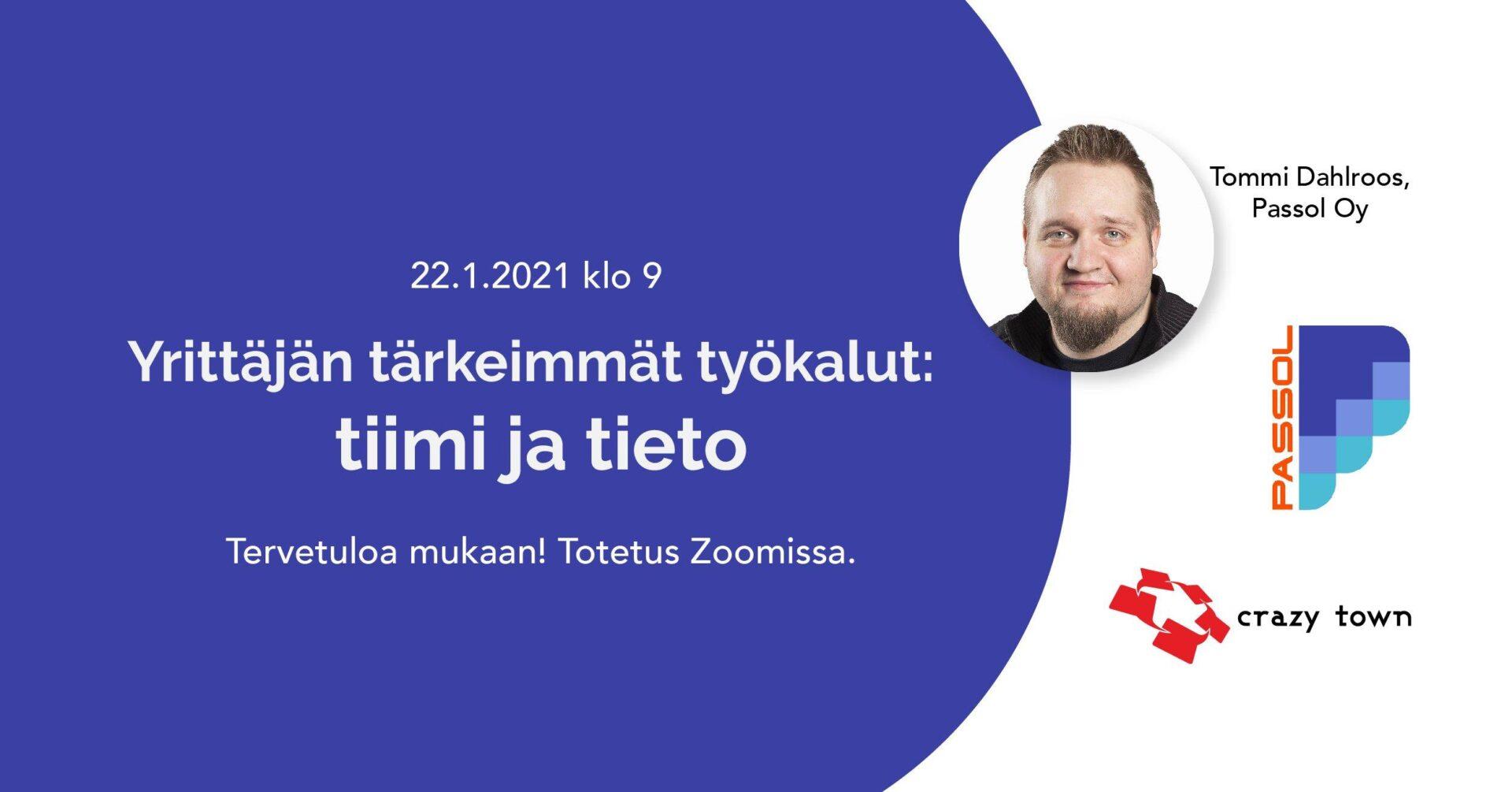 22.1.2021/ Miksi tiimi ja tieto ovat yrittäjän tärkeimmät työkalut? (Pori/online)